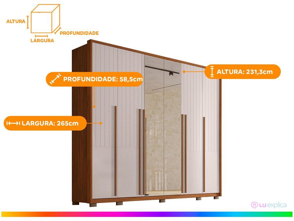 Guarda-roupa Casal com Espelho 6 Portas 6 Gavetas Caemmun Quintus Lux - 3