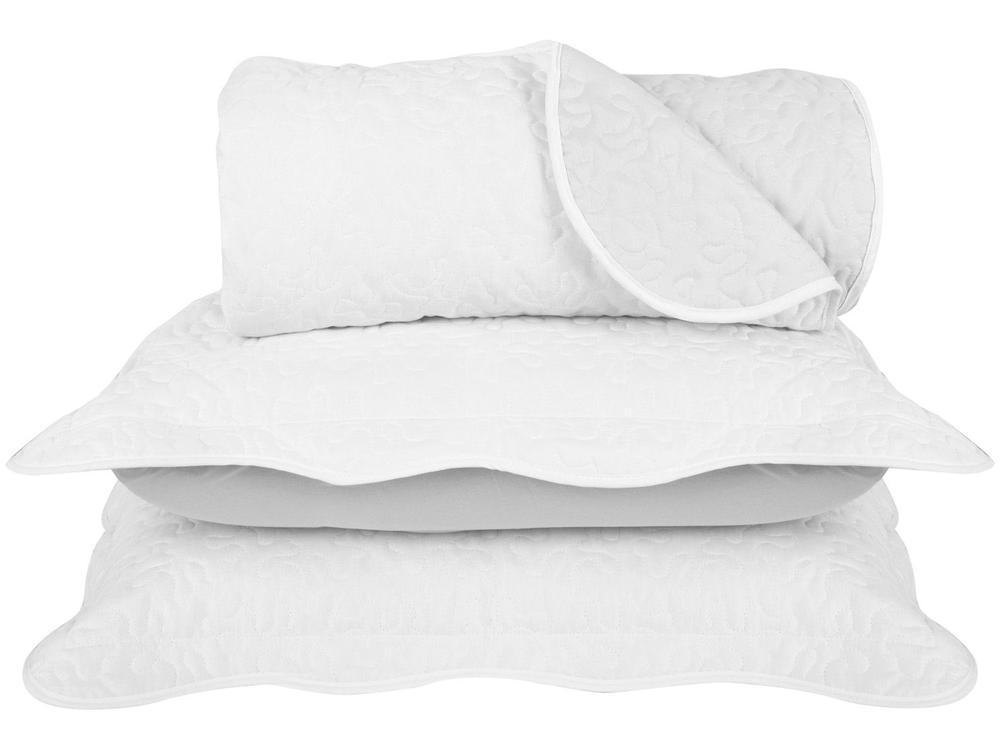 Colcha Casal Santista Boutis Branco e Cinza - 1