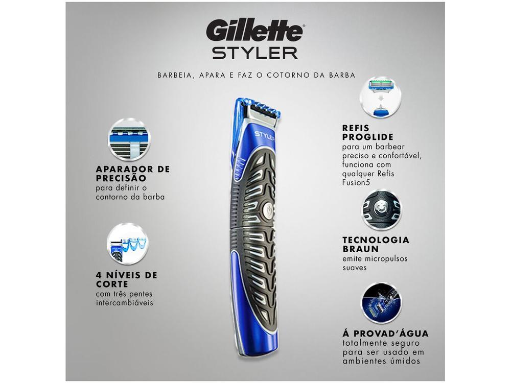 Barbeador Elétrico Gillette Styler Seco e Molhado - 3