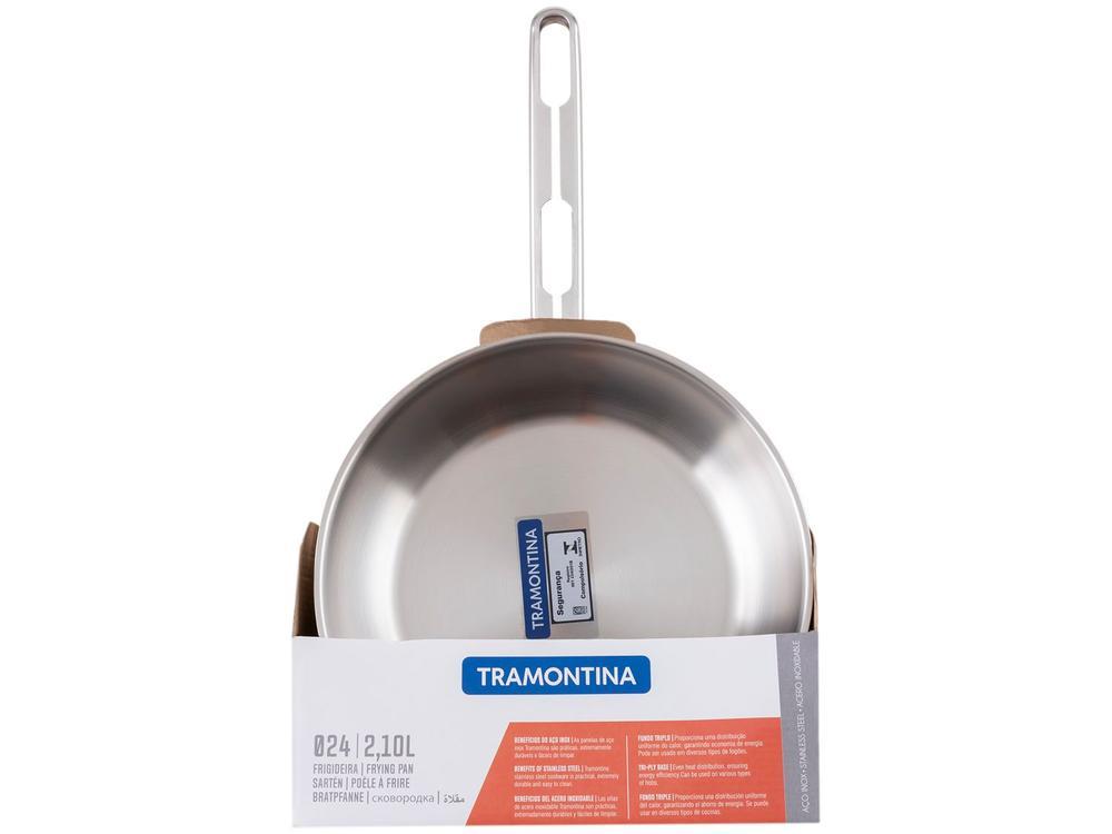 Frigideira Tramontina Allegra Aço Inox com Fundo Triplo 24 cm 2,1 Litros - 6