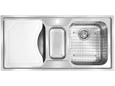 Cuba para Cozinha Franke Dupla e Auxiliar Inox
