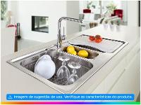 Cuba para Cozinha Franke Dupla e Auxiliar Inox - 2