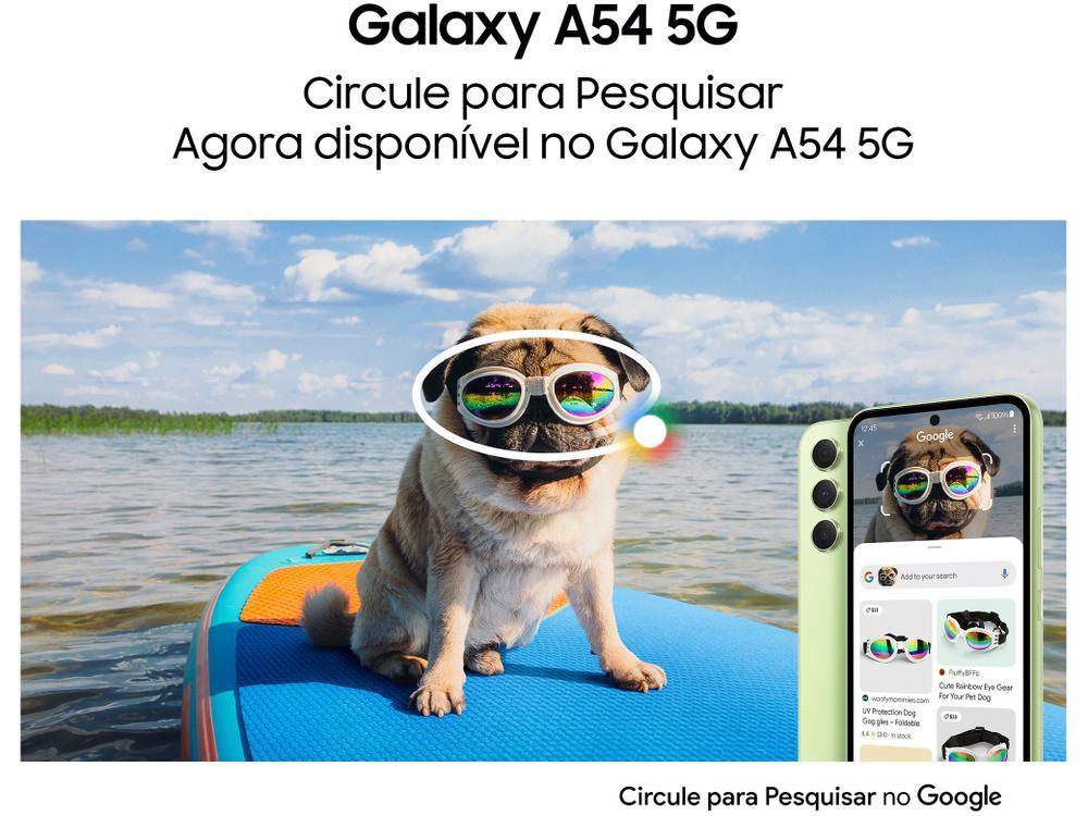 Smartphone Samsung Galaxy A54 256GB Preto Lima 5G Octa-Core 8GB RAM 6,4" Câm. Tripla + Selfie 32MP Dual Chip - 6