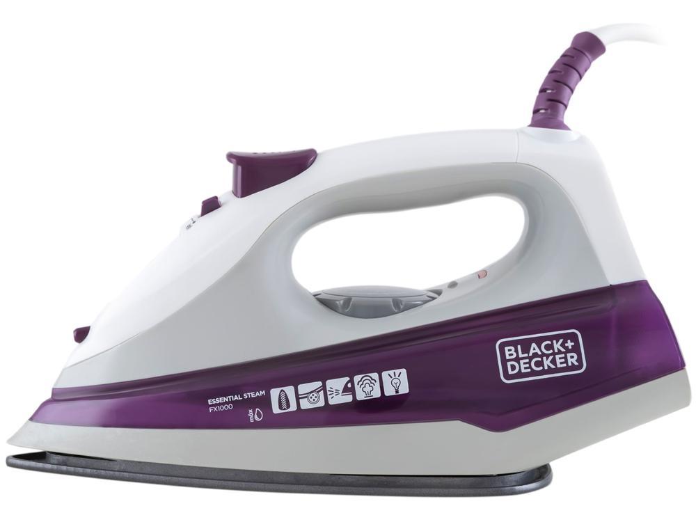 Ferro de Passar Roupa a Vapor e a Seco Black + Decker Essential Steam FX1000 Branco e Roxo - 6