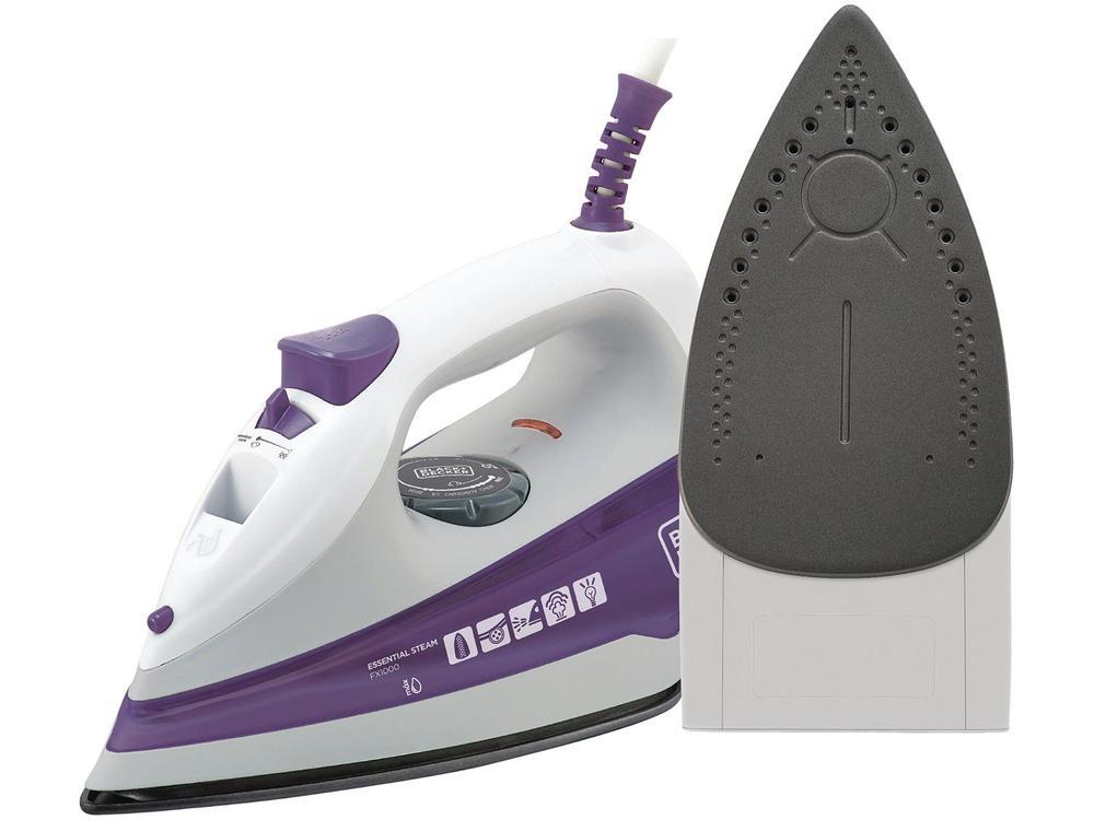 Ferro de Passar Roupa a Vapor e a Seco Black + Decker Essential Steam FX1000 Branco e Roxo - 13