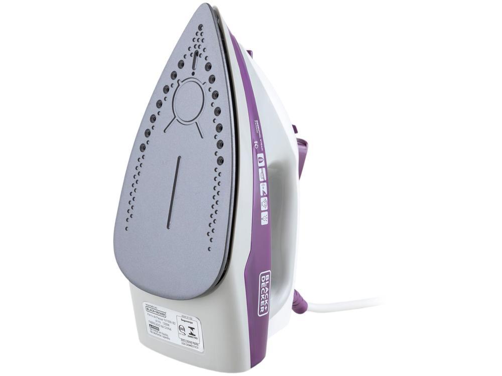 Ferro de Passar Roupa a Vapor e a Seco Black + Decker Essential Steam FX1000 Branco e Roxo - 4