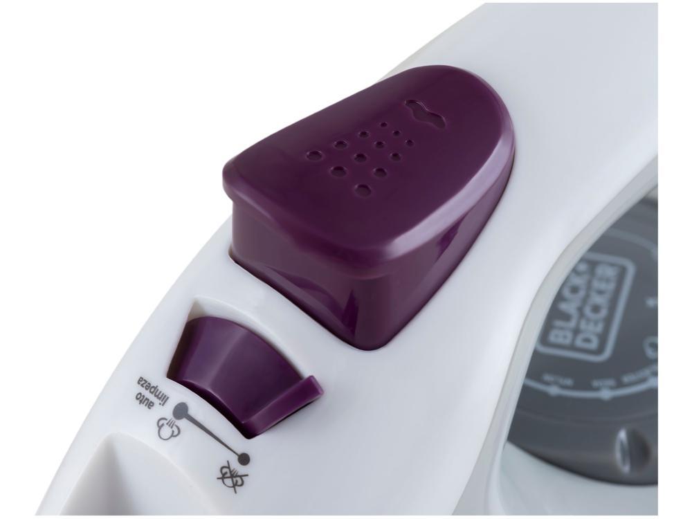 Ferro de Passar Roupa a Vapor e a Seco Black + Decker Essential Steam FX1000 Branco e Roxo - 8