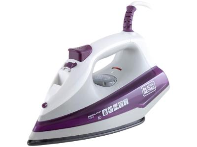 Ferro de Passar Roupa a Vapor e a Seco Black + Decker Essential Steam FX1000 Branco e Roxo