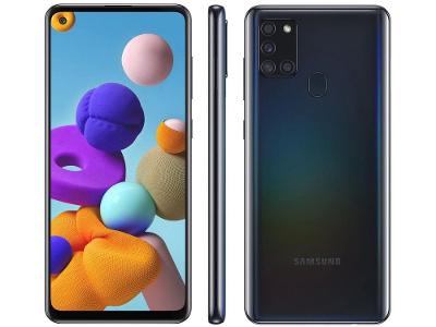 Smartphone Samsung Galaxy A21s 64GB Preto 4G - 4GB RAM 6,5” Câm. Quádrupla + Selfie 13M