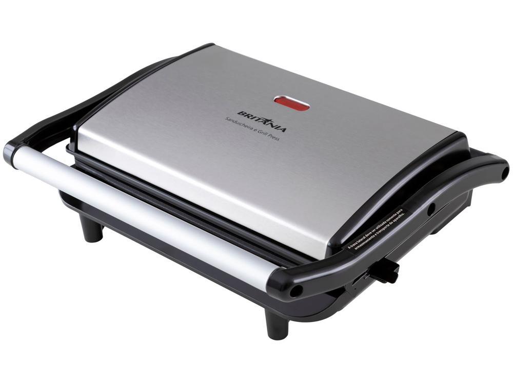 Sanduicheira/Grill Britânia Press BGR27I 2 em 1 Prata 850W - 1