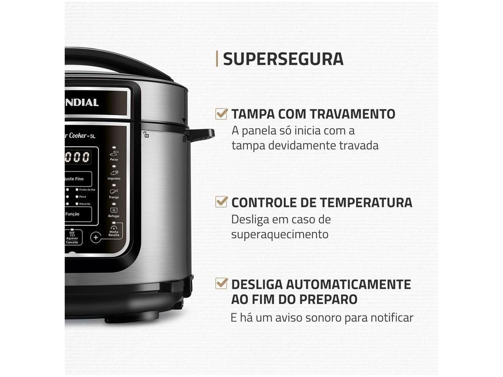 Panela de Pressão Elétrica Digital Mondial 5L - 5