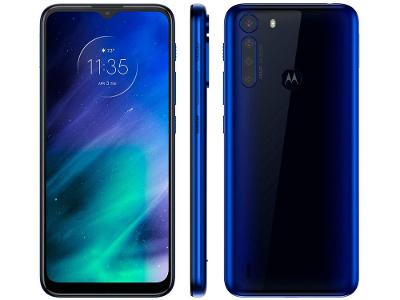 Smartphone Motorola One Fusion 128GB Azul Safira - 4GB RAM Tela 6,5” Câm. Quádrupla + Selfie 8M
