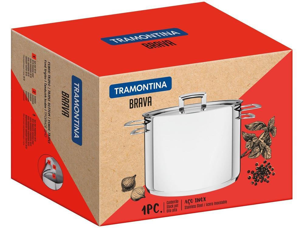 Caldeirão Inox Tramontina 7,7L Fundo Triplo com Tampa 24cm Brava - 3