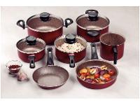 Jogo de Panelas Tramontina Antiaderente de Alumínio Vermelho 7 Peças Paris - 5