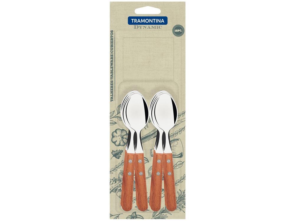 Jogo de Colher de Chá Tramontina Dynamic Castanho e Prata 12 Peças - 4