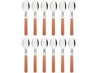 Jogo de Colher de Chá Tramontina Dynamic Castanho e Prata 12 Peças - 1