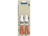 Jogo de Colher de Chá Tramontina Dynamic Castanho e Prata 12 Peças