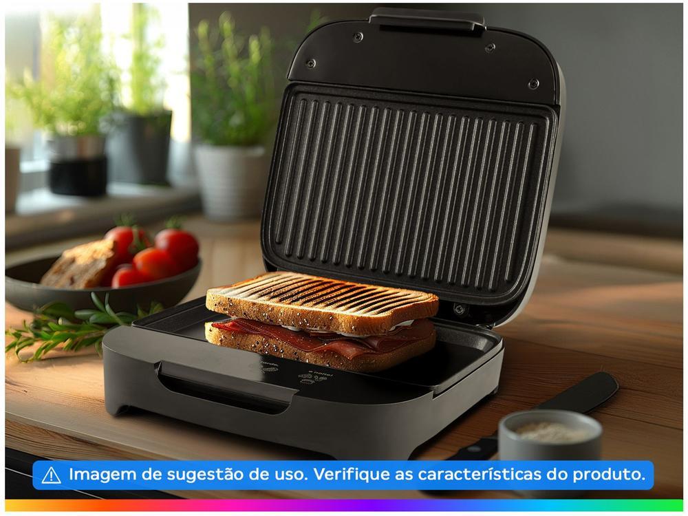 Sanduicheira Grill Cadence Preta 750W Antiaderente Click - 10
