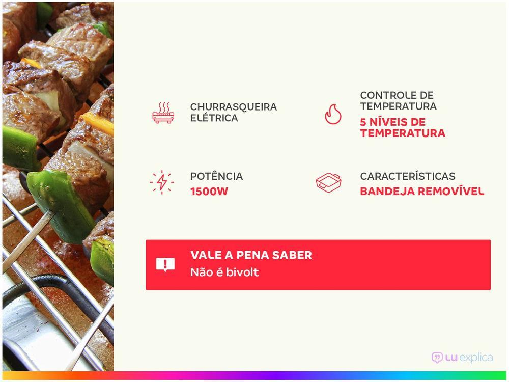 Churrasqueira Elétrica Philco PCQ1500D com Grelha - 16