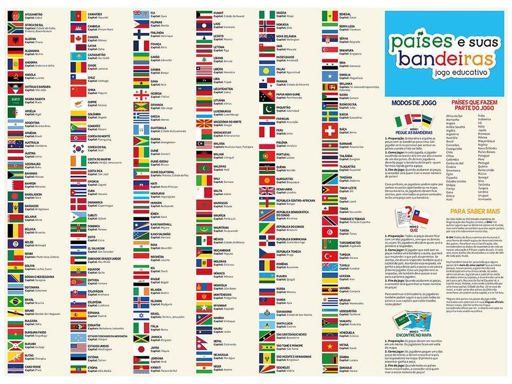 Jogo Países e suas Bandeiras Tabuleiro  - 4