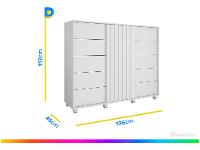 Cômoda 5 Gavetas 2 Portas Caemmun Belize Zios - 9