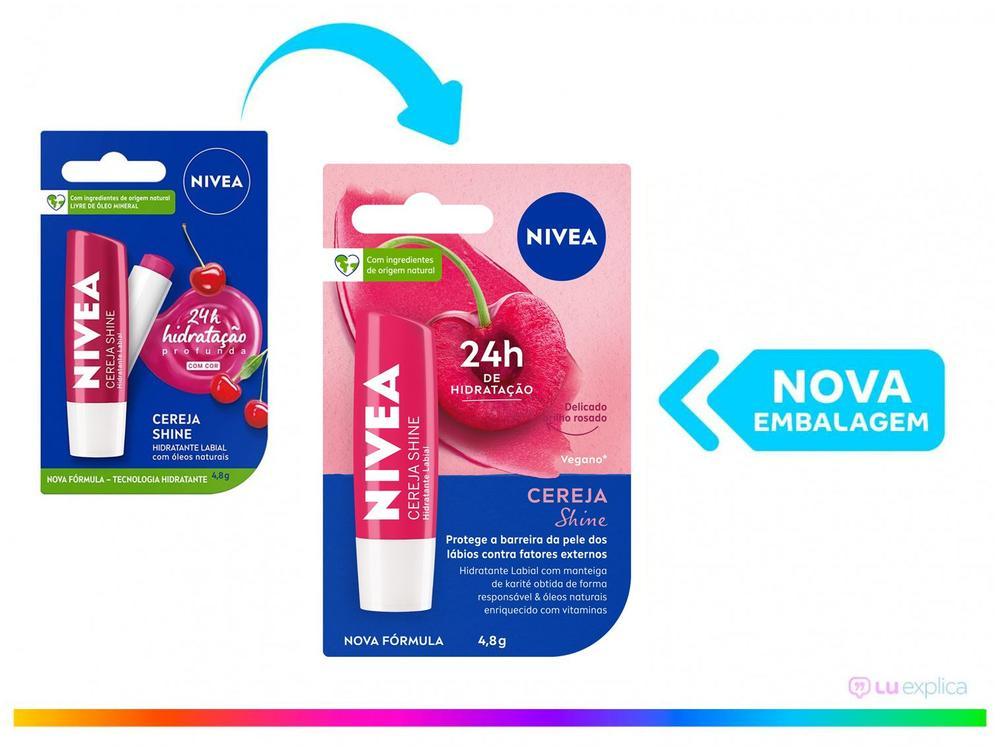 Hidratante Labial Nivea Cereja Shine 4,8g - 2
