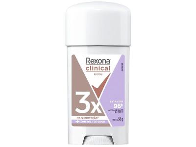 Desodorante Antitranspirante Creme Rexona Clinical Extra Dry 96 Horas Original 58g