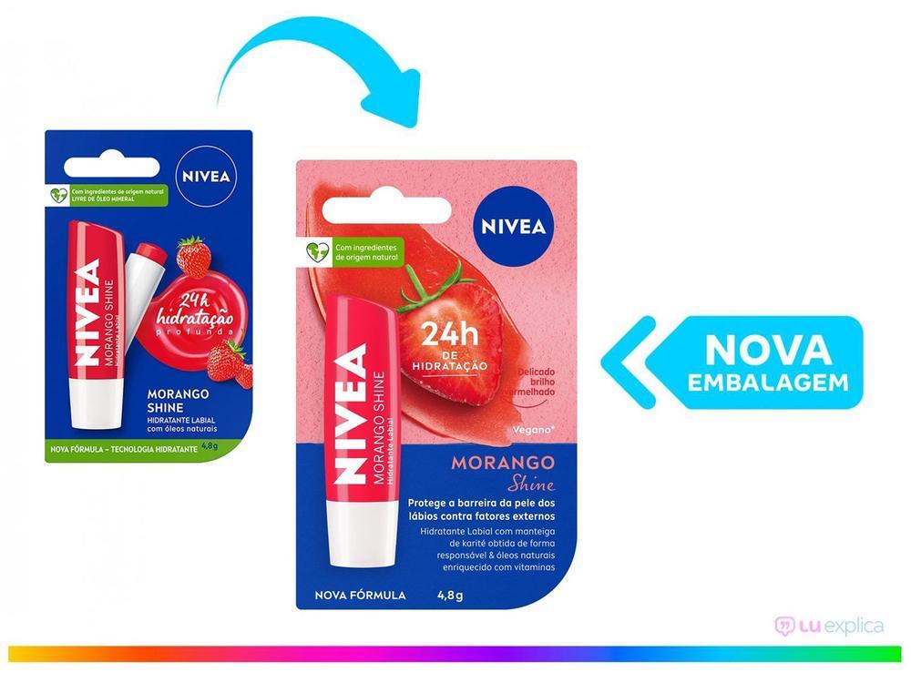 Protetor Labial Hidratante Nivea Morango Shine 4,8g - 2