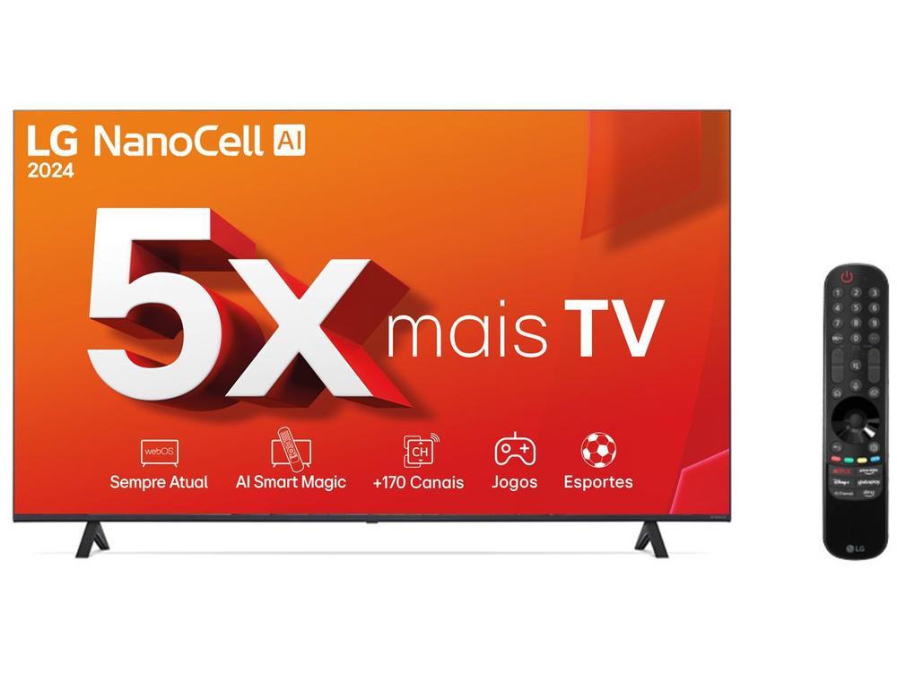 Smart TV 75" 4K NanoCell LG 75NANO80TSA WebOS 24 Processador α5 Ger7 Wi-Fi Bluetooth com Alexa 3 HDMI 2 USB - 12