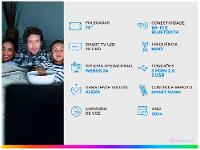 Smart TV 75" 4K NanoCell LG 75NANO80TSA WebOS 24 Processador α5 Ger7 Wi-Fi Bluetooth com Alexa 3 HDMI 2 USB - 2