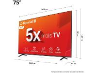 Smart TV 75" 4K NanoCell LG 75NANO80TSA WebOS 24 Processador α5 Ger7 Wi-Fi Bluetooth com Alexa 3 HDMI 2 USB - 25
