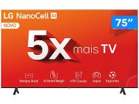 Smart TV 75" 4K NanoCell LG 75NANO80TSA WebOS 24 Processador α5 Ger7 Wi-Fi Bluetooth com Alexa 3 HDMI 2 USB - 1