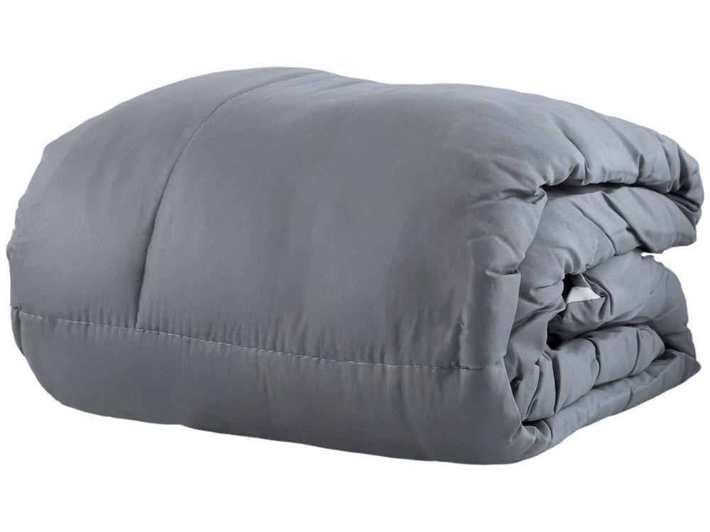 Jogo de Cama Queen Marcelino Textil Microfibra 170 Fios Ternura Branco e Cinza 6 Peças - 5