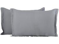 Jogo de Cama Queen Marcelino Textil Microfibra 170 Fios Ternura Branco e Cinza 6 Peças