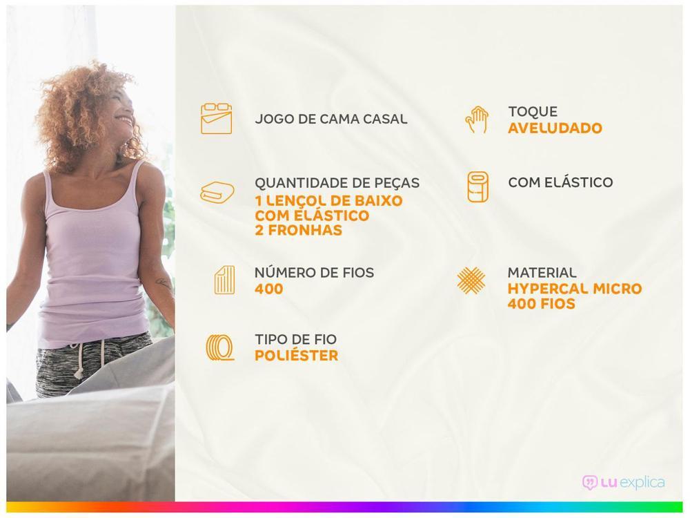 Jogo de Cama Casal 100% Poliéster Marcelino Têxtil Hypercal Rosé 3 Peças - 7