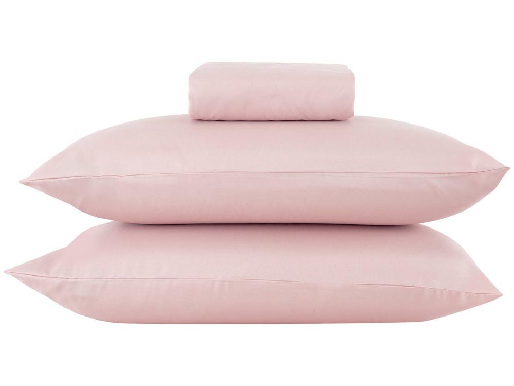 Jogo de Cama Casal 100% Poliéster Marcelino Têxtil Hypercal Rosé 3 Peças - 8