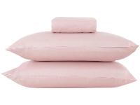 Jogo de Cama Casal 100% Poliéster Marcelino Têxtil Hypercal Rosé 3 Peças