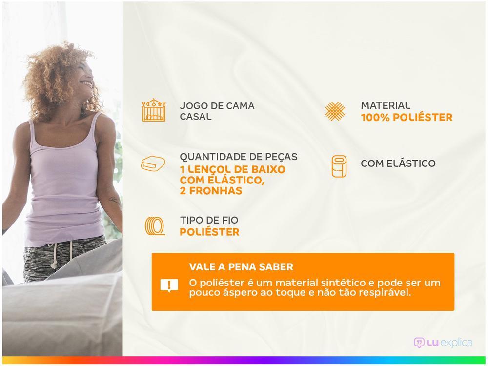 Jogo de Cama Casal 100% Poliéster Marcelino Têxtil Hypercal Cinza 3 Peças - 2