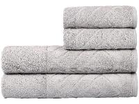 Jogo de Toalhas de Banho Atlântica 100% Algodão Sofisticata Florença Cinza Elefante 4 Peças - 1