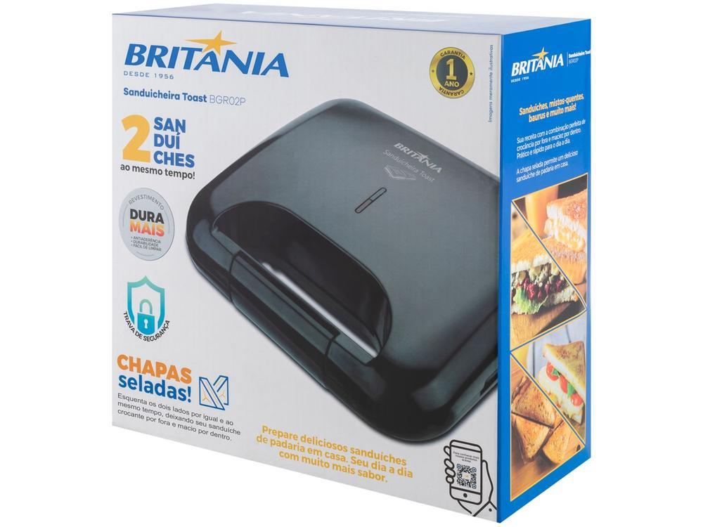 Sanduicheira Britânia Toast Preta 750W - 8