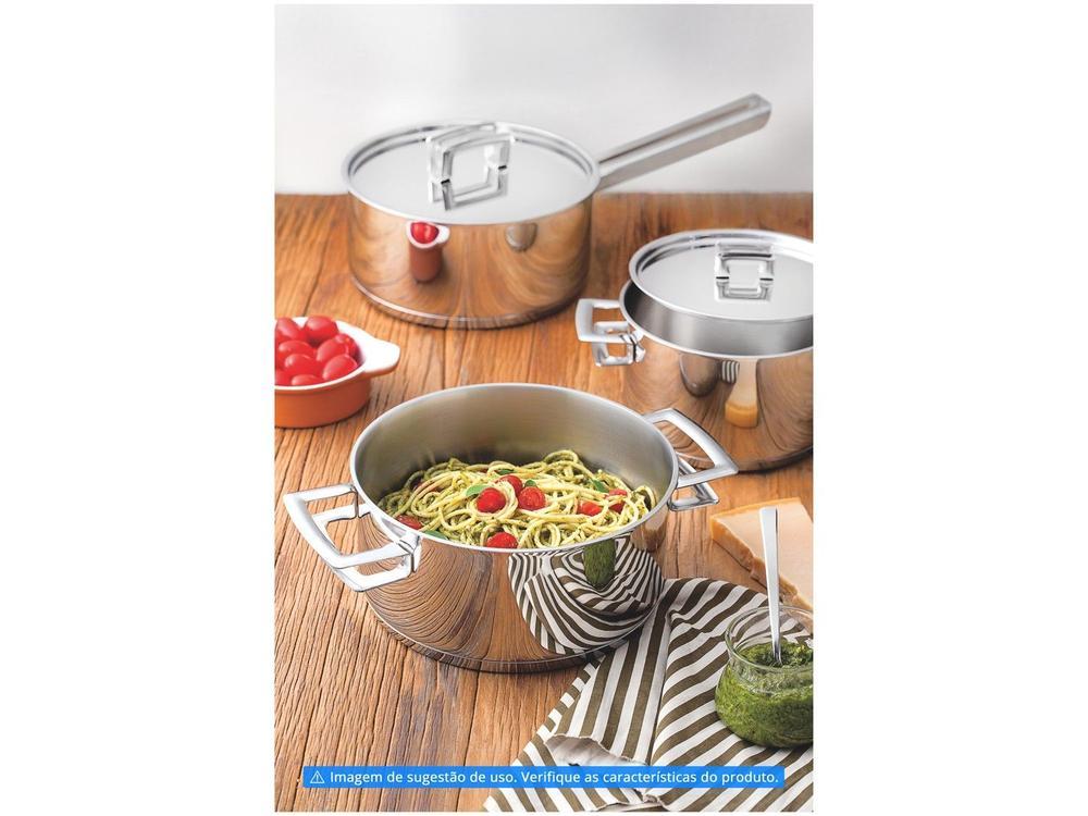 Caldeirão Inox Tramontina 2,2L Fundo Triplo com 16cm 24cm Brava - 2