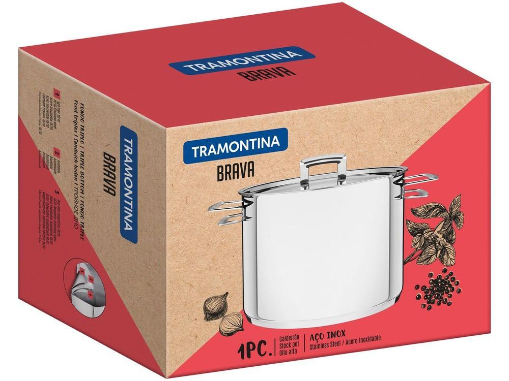 Caldeirão Inox Tramontina 2,2L Fundo Triplo com 16cm 24cm Brava - 3
