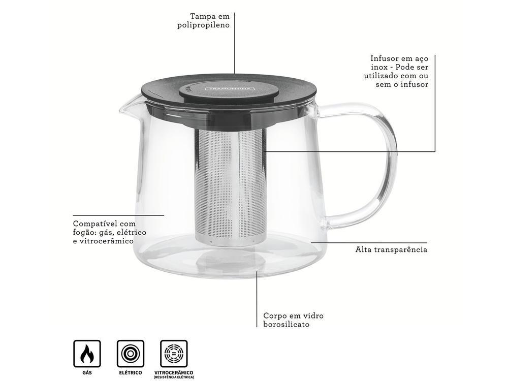 Bule de Café e Chá com Infusor de Vidro 900ml Tramontina - 7