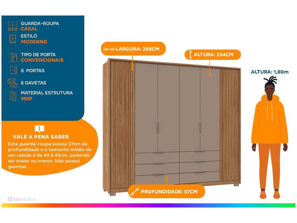 Guarda-roupa Casal 6 Portas 6 Gavetas - 2