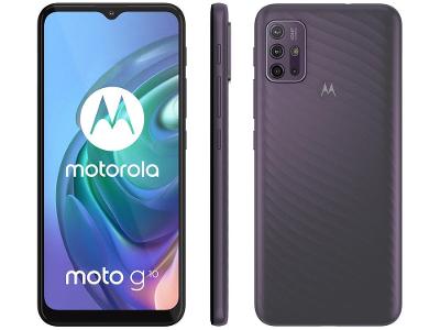 Smartphone Motorola Moto G10 64GB Cinza Aurora 4G 4GB RAM Tela 6,5” Câm. Quádrupla + Selfie 8M