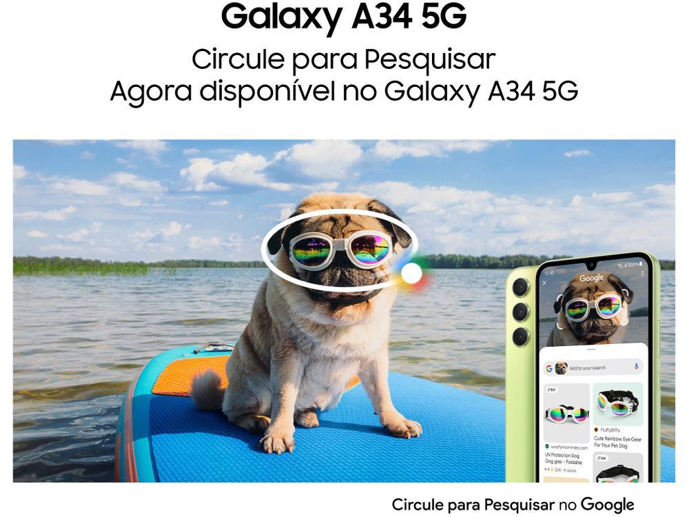 Smartphone Samsung Galaxy A34 128GB Violeta 5G Octa-Core 6GB RAM 6,6" Câm. Tripla + Selfie 13MP Dual Chip - 6