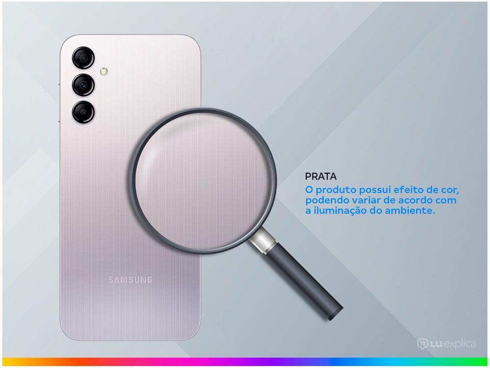 Smartphone Samsung Galaxy A14 128GB Prata 4G Octa-Core 4GB RAM 6,6" Câm. Tripla + Selfie 13MP Dual Chip - 3