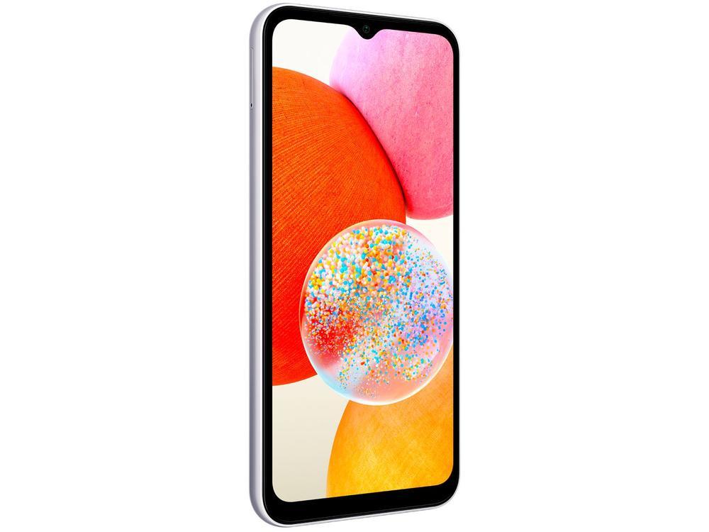 Smartphone Samsung Galaxy A14 128GB Prata 4G Octa-Core 4GB RAM 6,6" Câm. Tripla + Selfie 13MP Dual Chip - 6