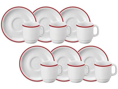 Jogo de Xícaras de Café Porcelana 6 Peças Schmidt