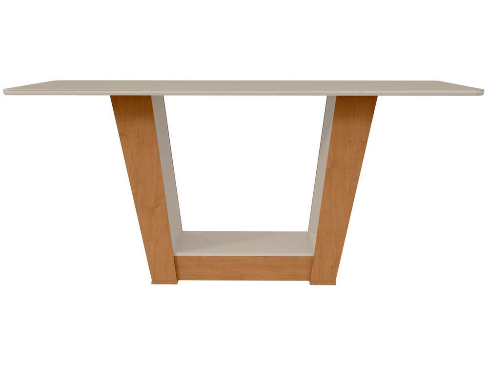 Mesa de Jantar 6 Cadeiras Retangular Branco e Amêndoa Tampo de Vidro Móveis Lopas Apogeu - 7